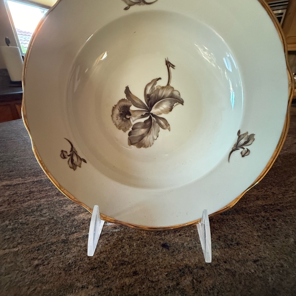 4 KPM, Copenhagen, porcelain vintage soup bowls made in Denmark